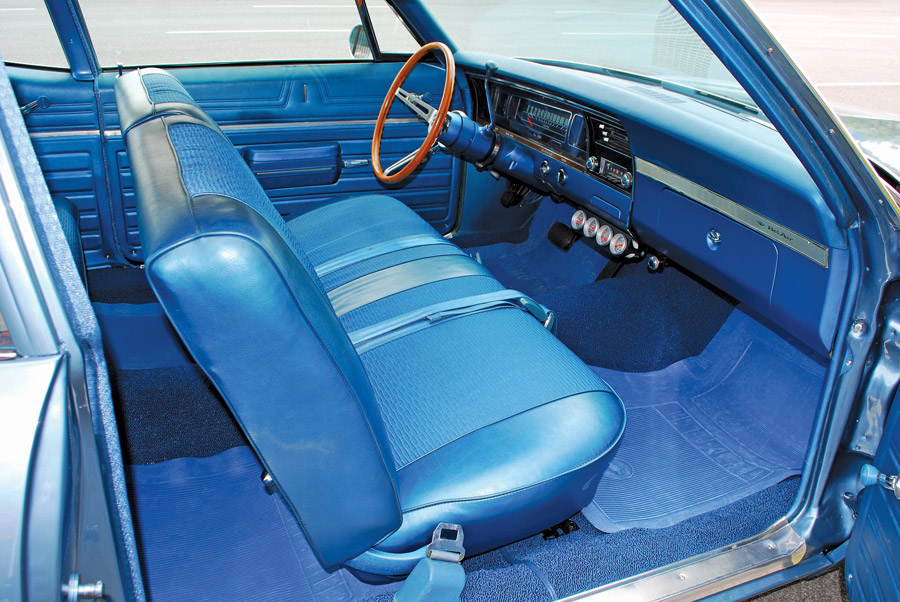 Blue Interior of a 1968 Bel Air