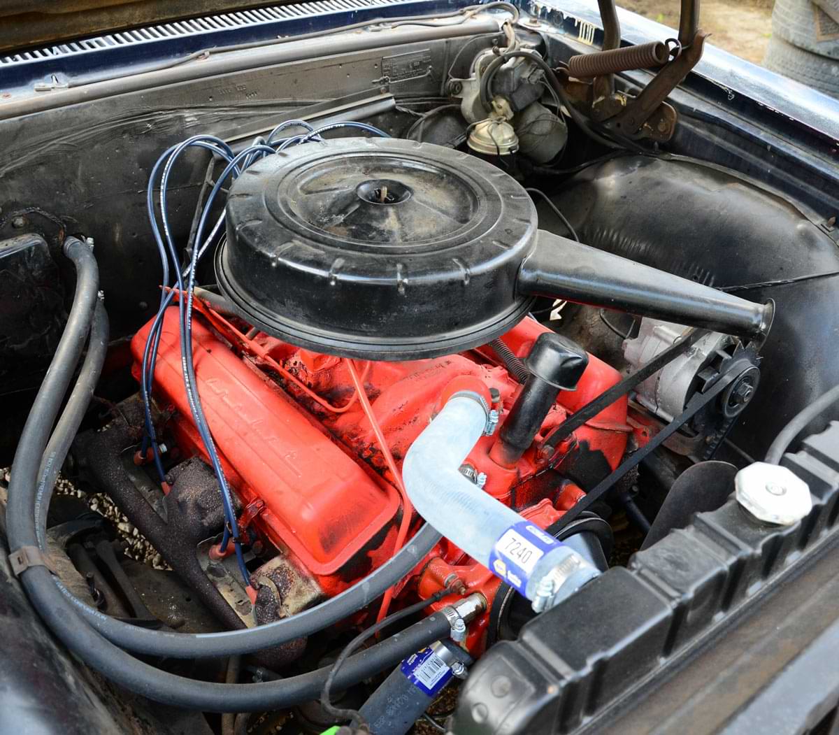 1: Our starting point is a relatively low-mileage, 283ci, small-block Chevy engine, which had recently been tuned up with some generic parts store components