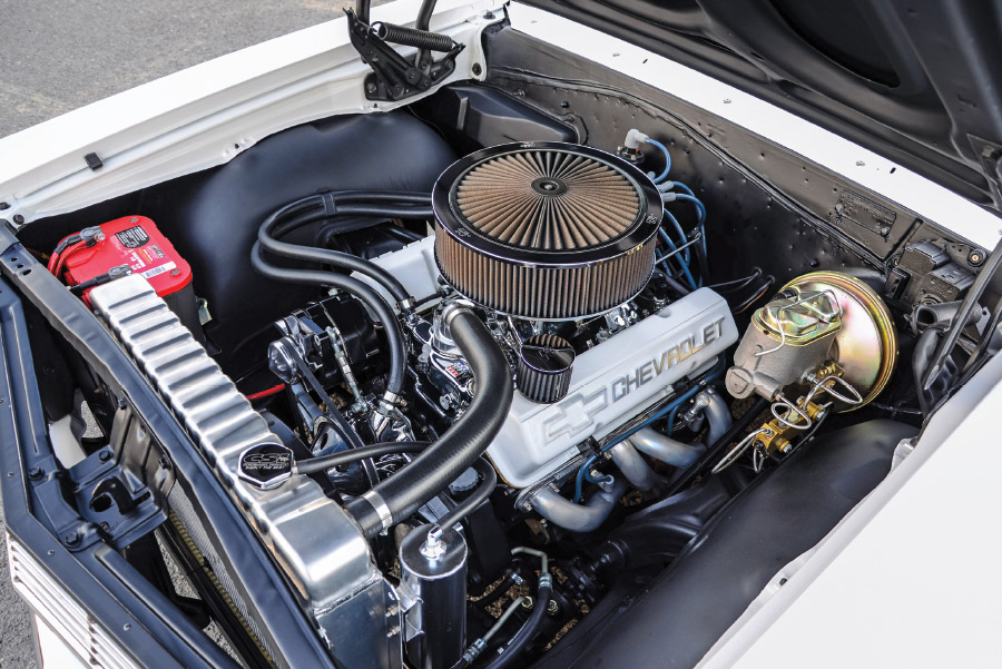 1965 Chevelle engine under the hood