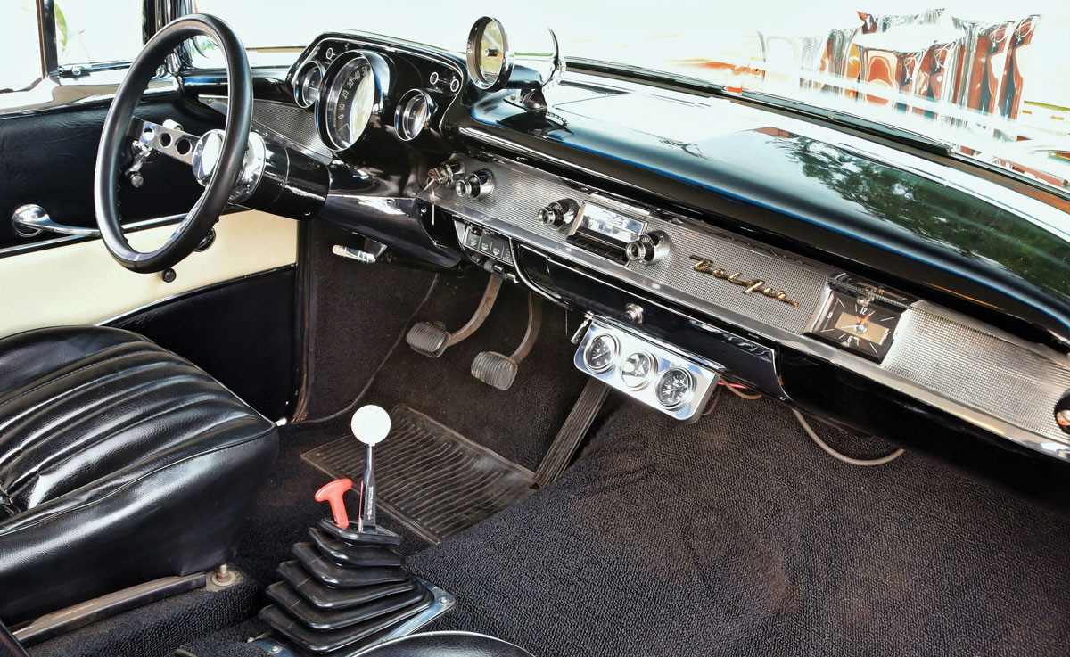 1957 Chevy hotrod inside
