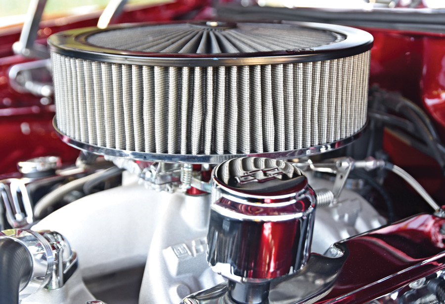 1972 Chevelle engine filter closeup
