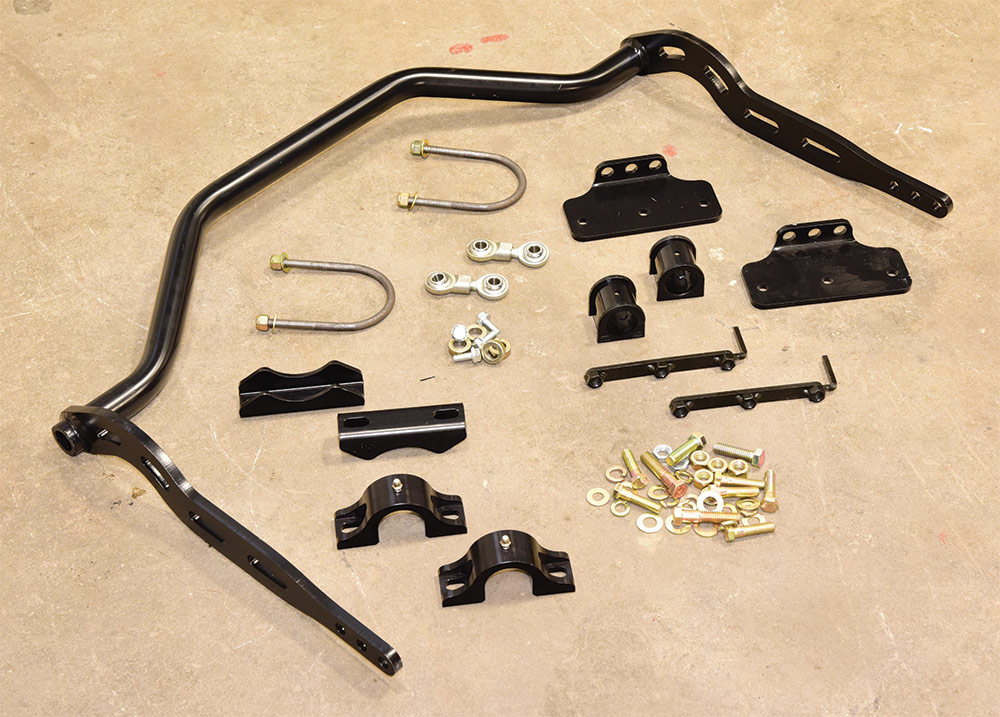 Closeup of stage II Pro Touring kit with CPP’s rear adjustable 1¼-inch rear sway bar