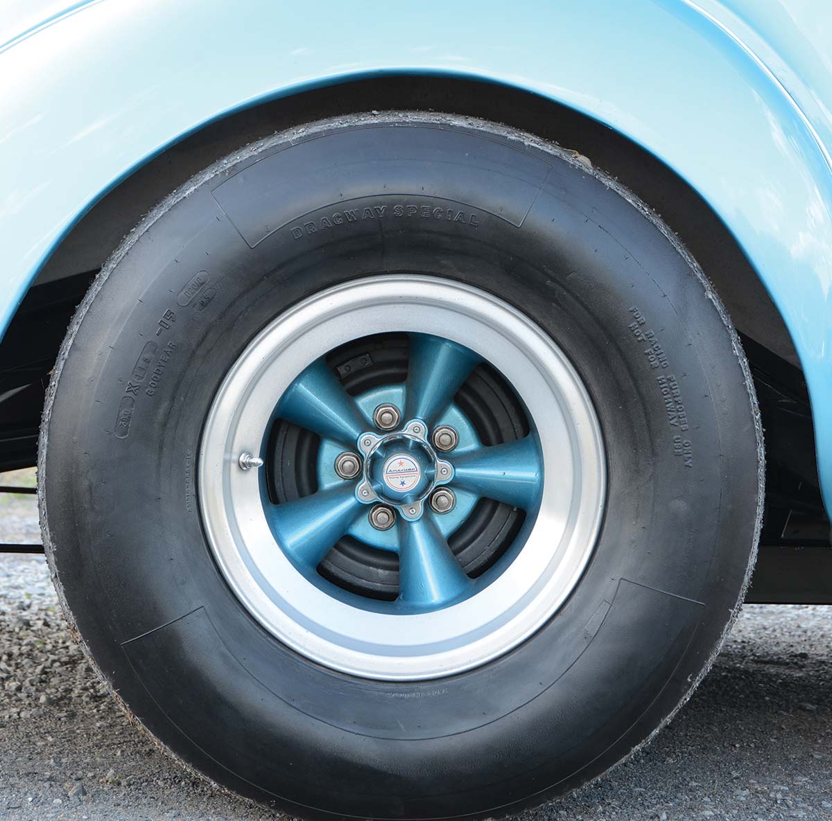 ’60s and ’70s car with painted spokes