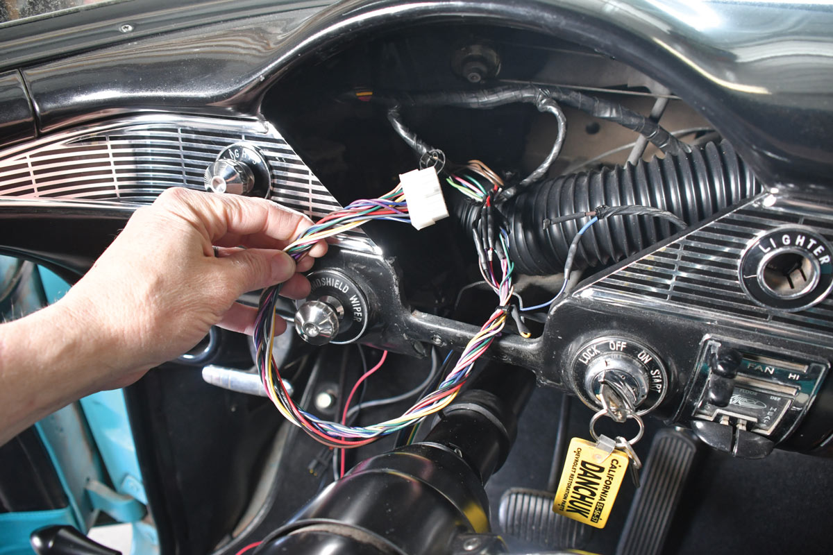 Wiring spliced into the harness of the dash and ready to plug in
