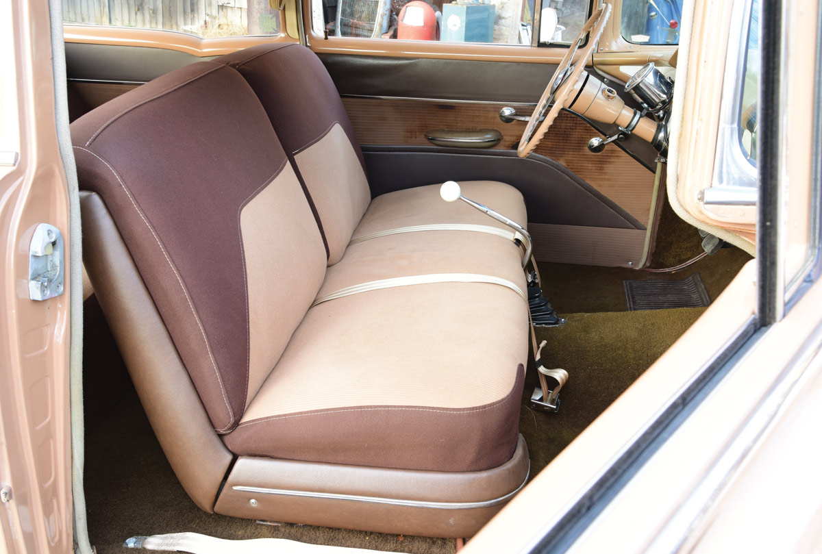 1955 chevy 210 interior view of front seats