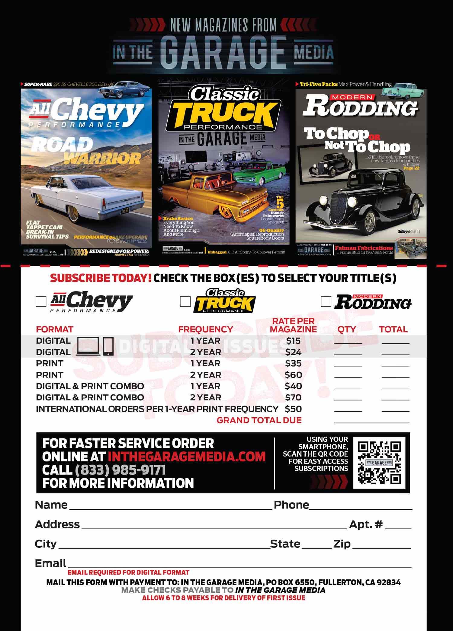 In the Garage Media Subscription Advertisement