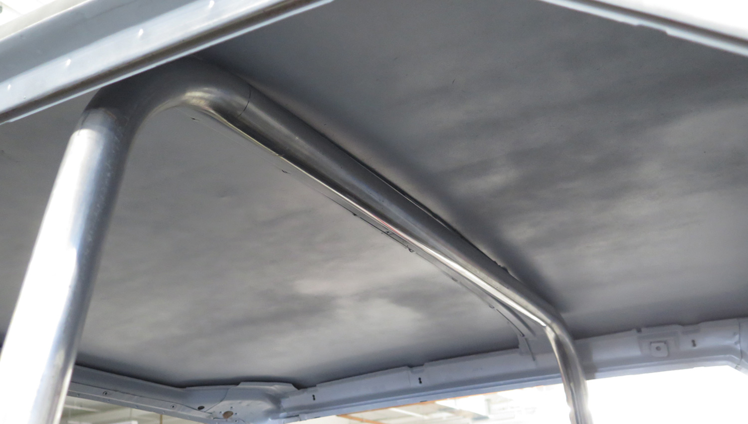 view of rollerbar/harness tube installed inside car