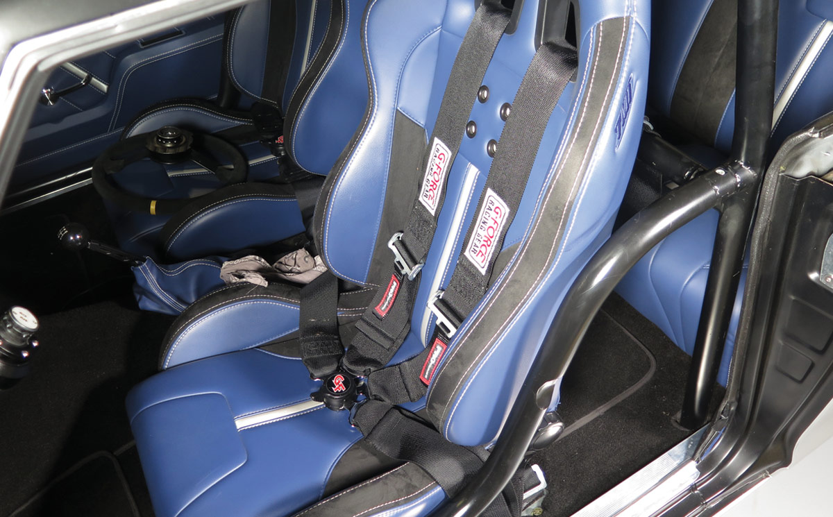 installed car seat with G-Force Racing Gear Four-Point Harness