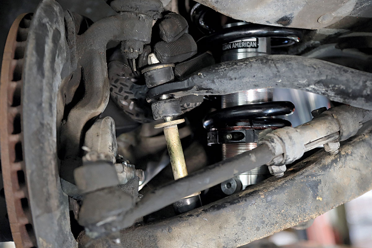 Reattached lower control arms and sway bar links
