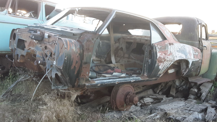 This stripped 1969 Camaro shell was discovered in June 2019
