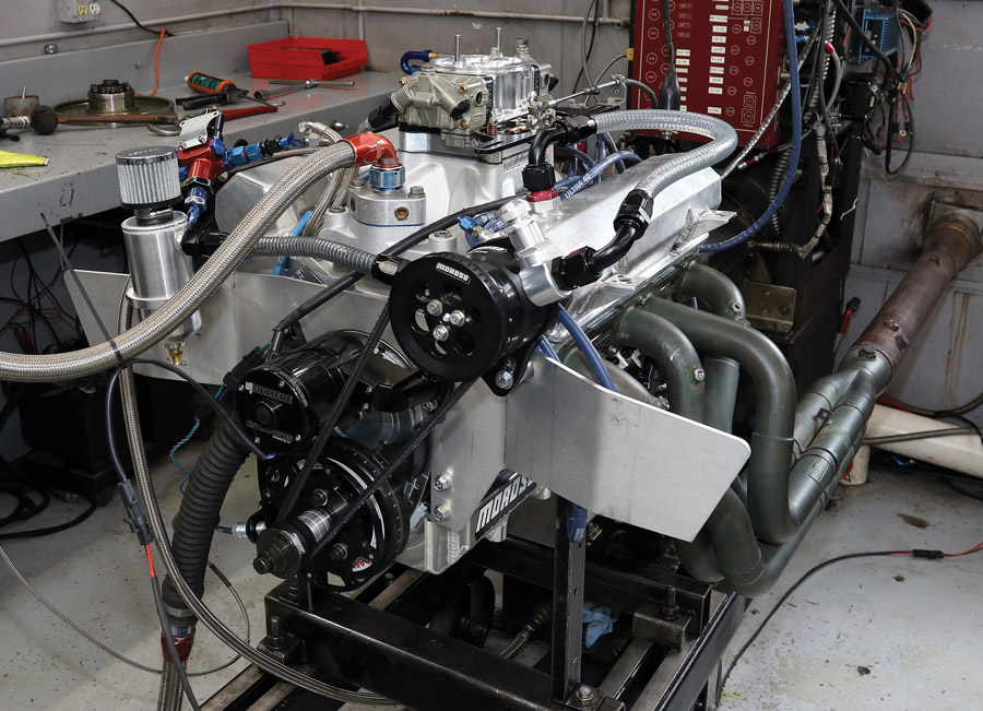 the setup on Automotive Specialists’ engine dyno