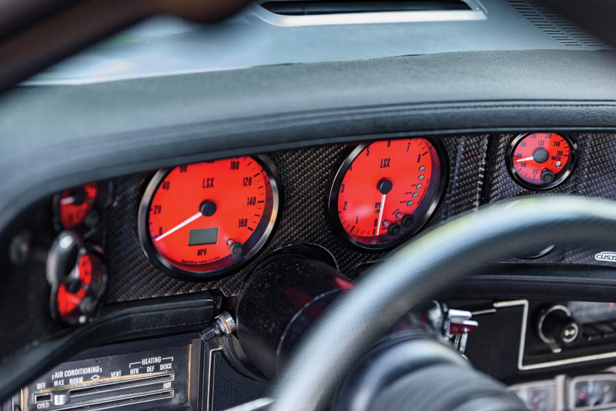 1970 Camaro RS Z28 dashboard behind wheel closeup