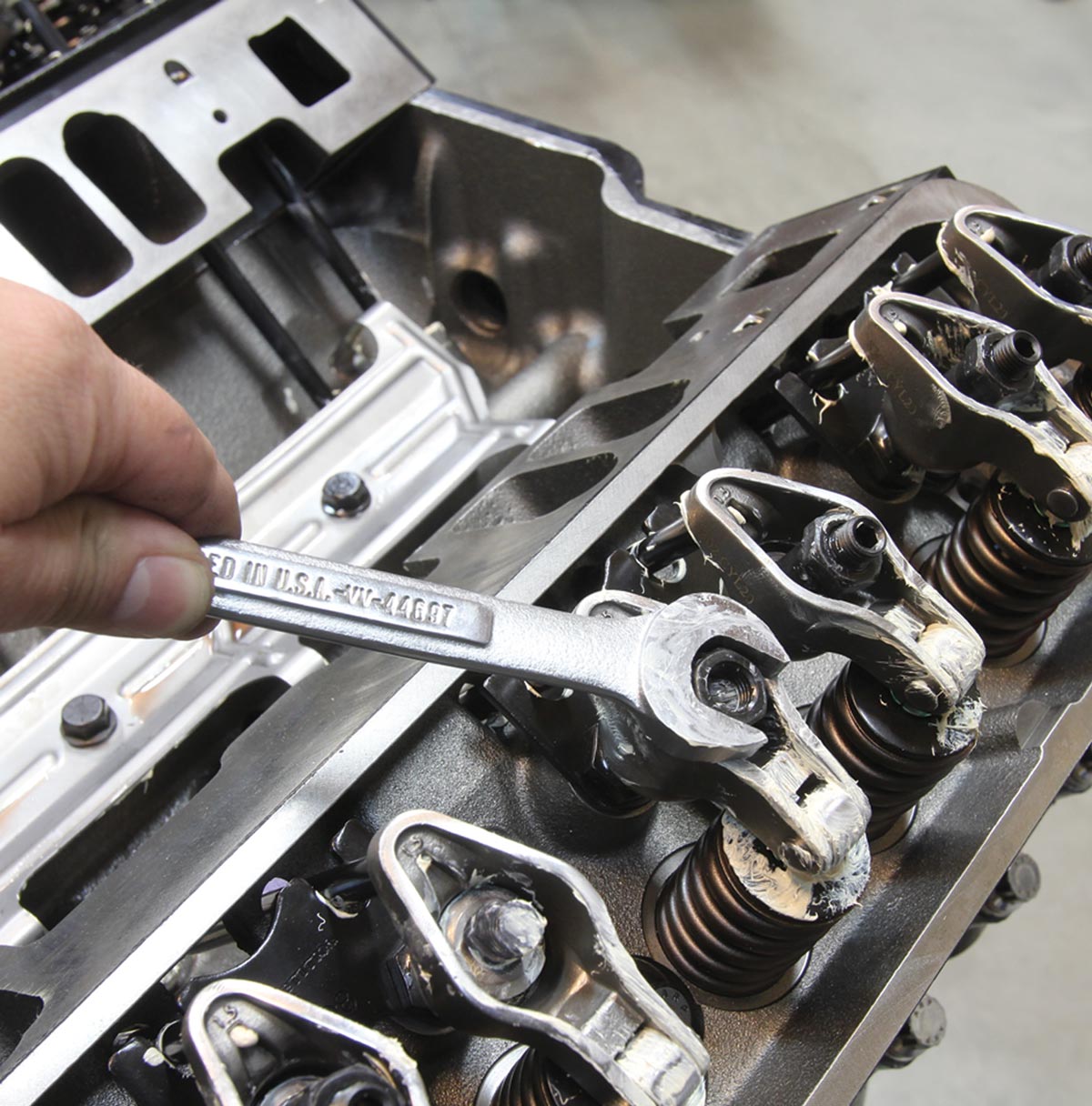 the rocker arm nut is then tightened an additional half-turn