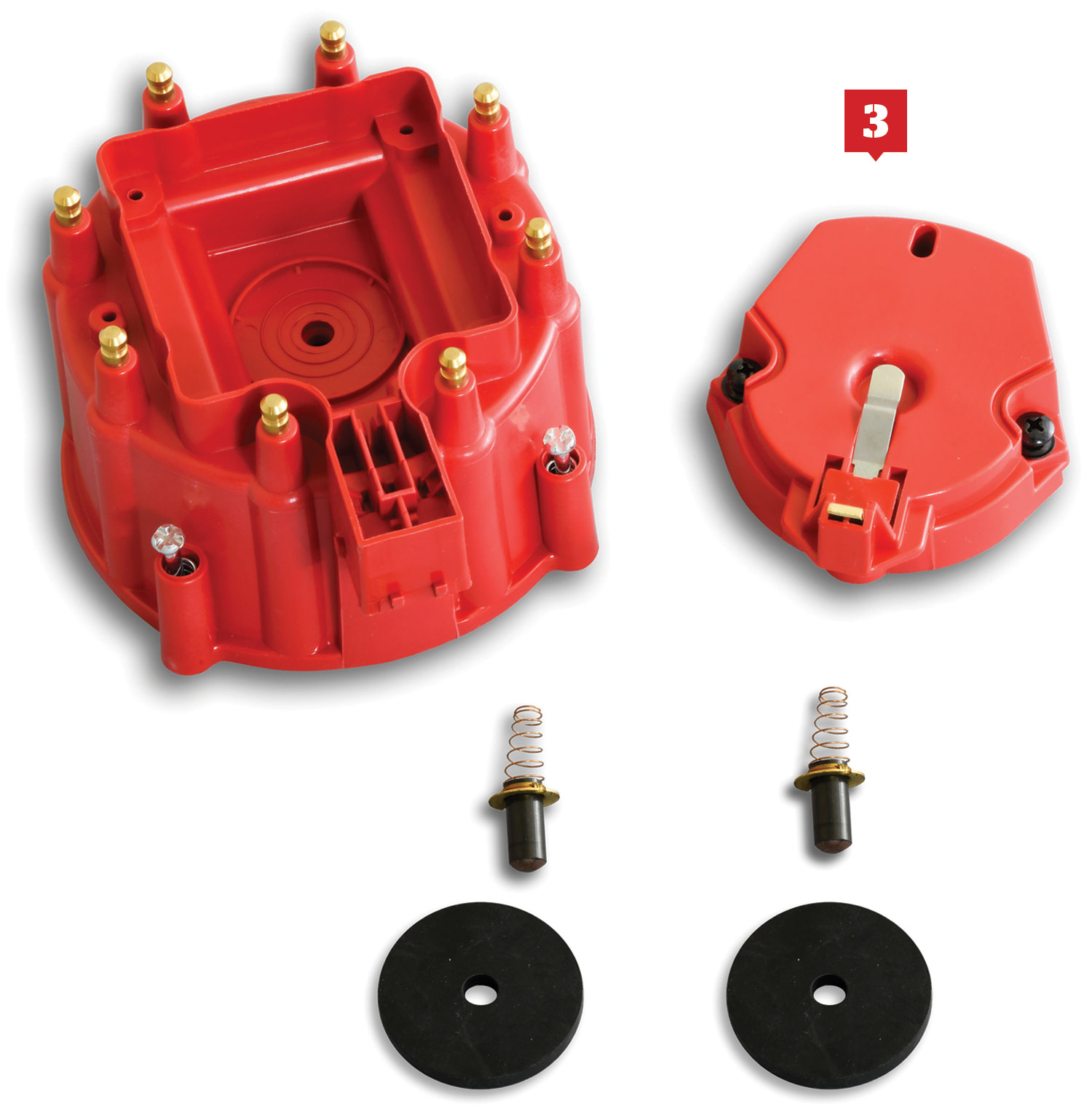 PerTronix’s HEI cap and rotor kit pieces