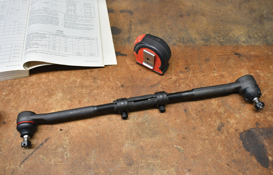  We measured the old tie rod assemblies and set out to assemble the new parts in a close manner.