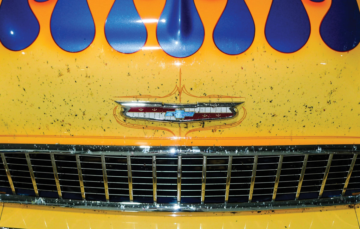 Bugs on the front of the ’55 Chevy