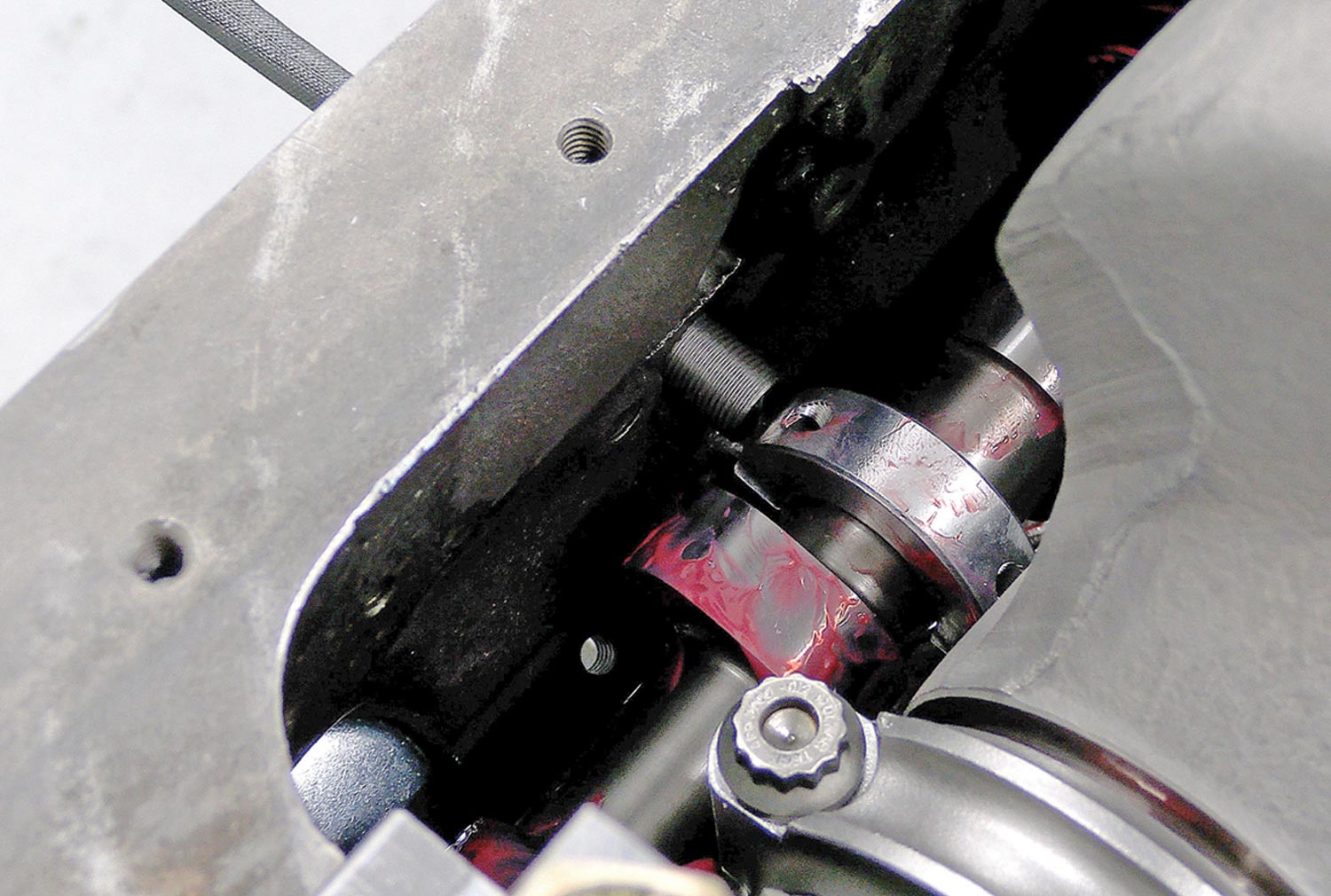 a look at the camshaft in the engine block