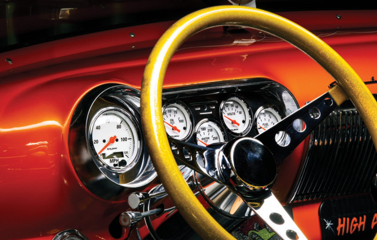 ’54 Chevy Gasser's steering wheel