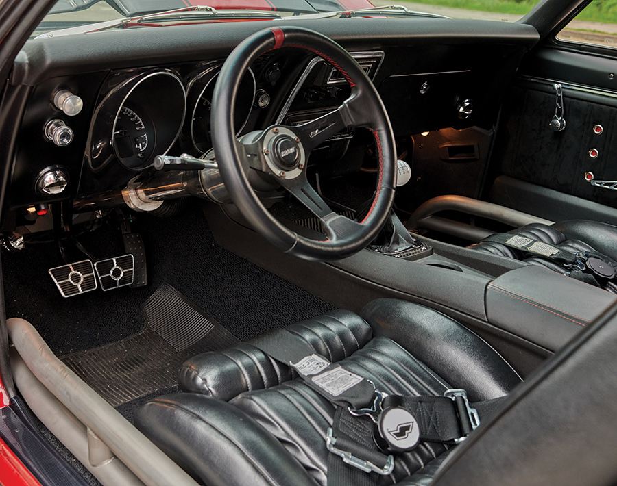 '67 Camaro wheel and dashboard interior view
