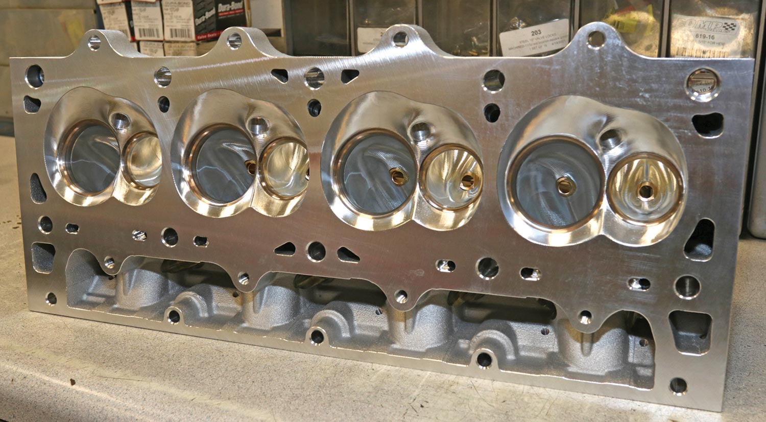 cylinder heads from Prestige Motorsports’ own castings