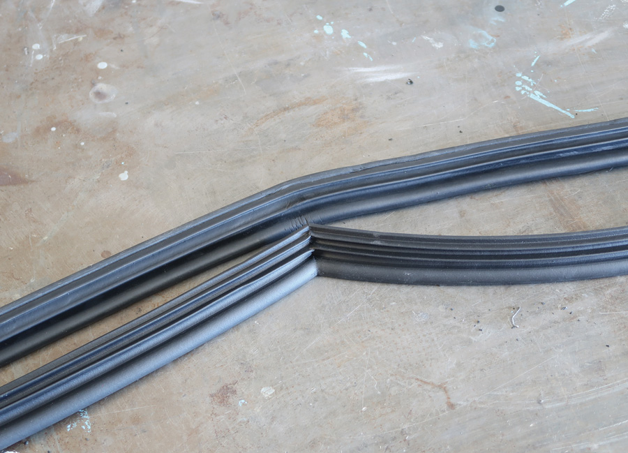 Compare the Steele weatherstrip with a formed corner to a generic brand that must be bent to fit—the result is never a good fit. 