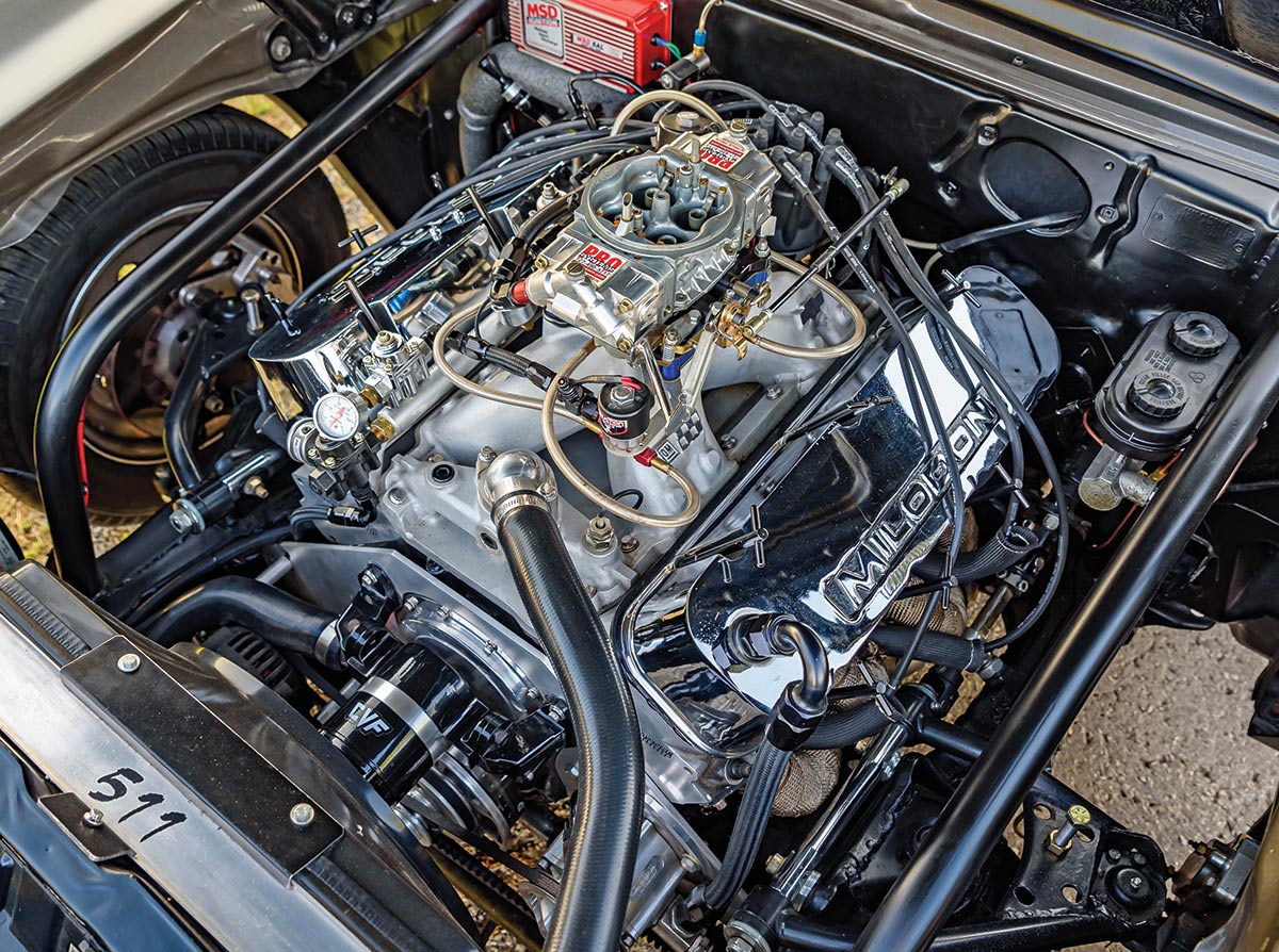 '69 camaro engine close up under the hood