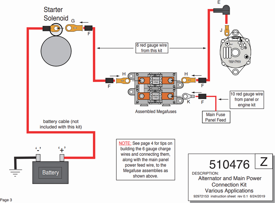 This schematic reveals how the twin fused system is wired into the car