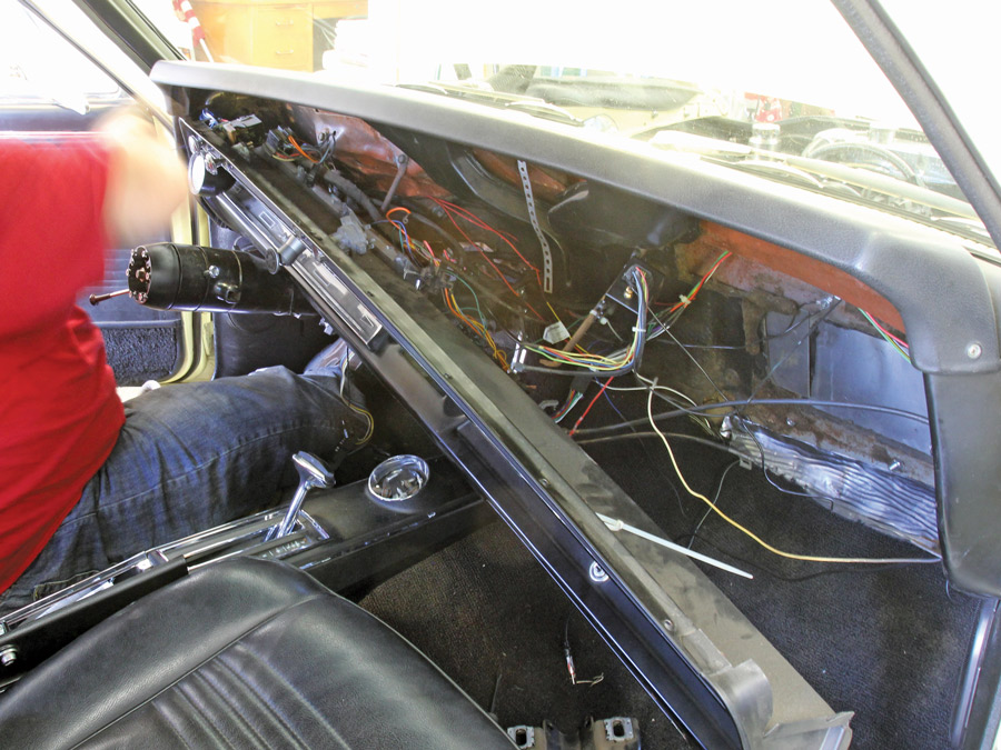 removing the driver seat, steering wheel, and dash from the Chevelle