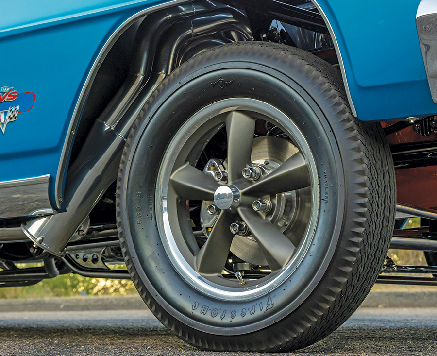 blue '66 Nova tire and rim