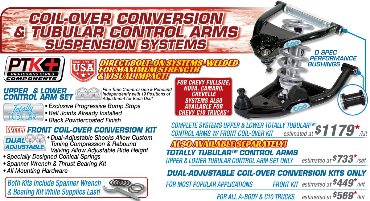 Coil-over conversion and tubular control arms suspension systems parts