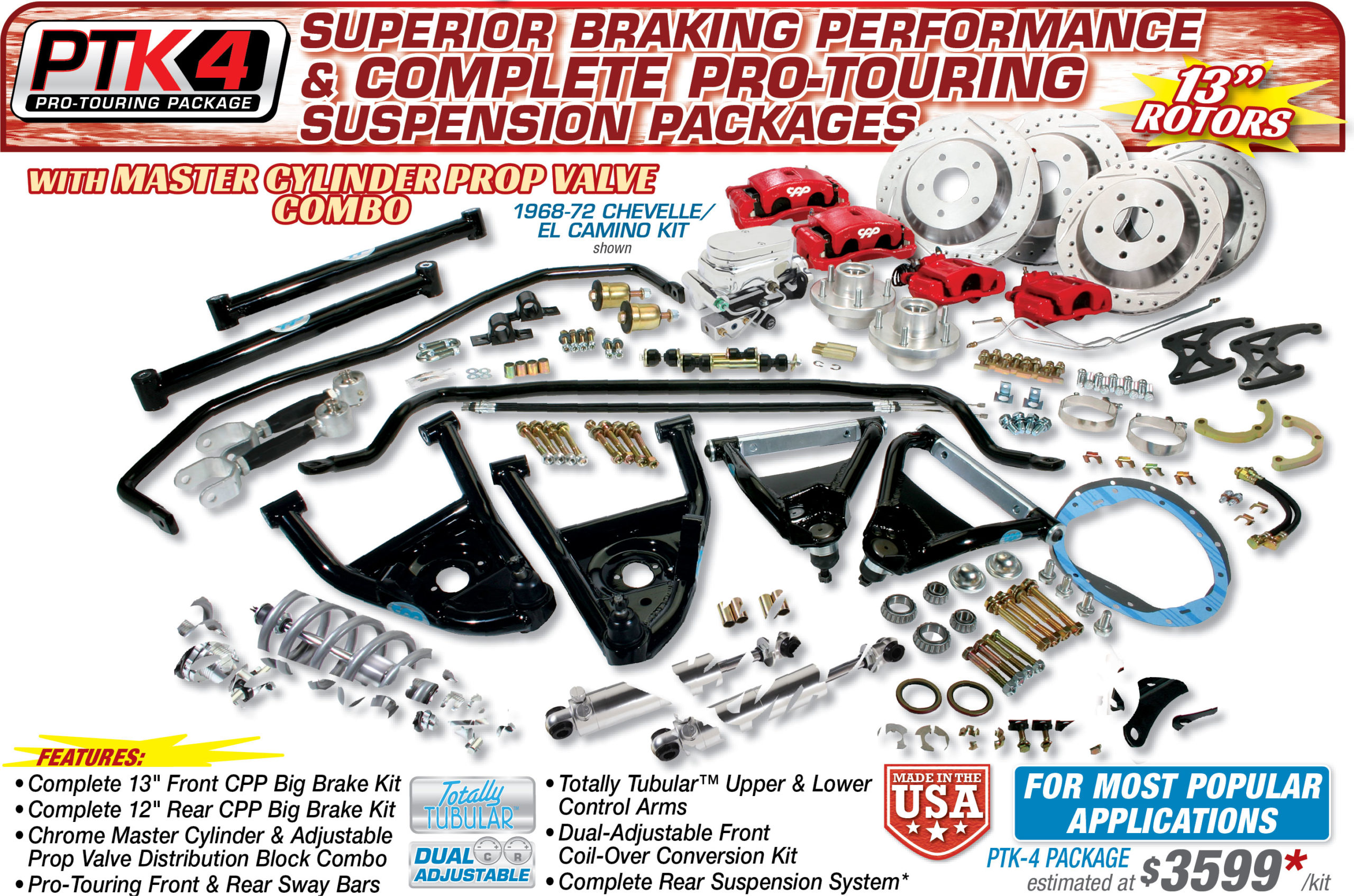 Superior braking performance and complete pro-touring suspension packages