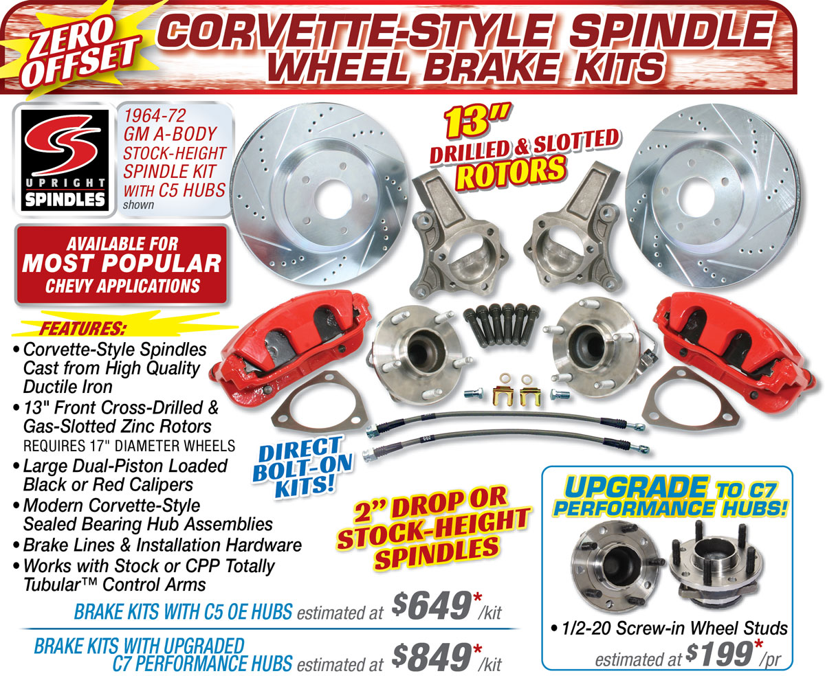 Corvette-style spindle wheel brake kits