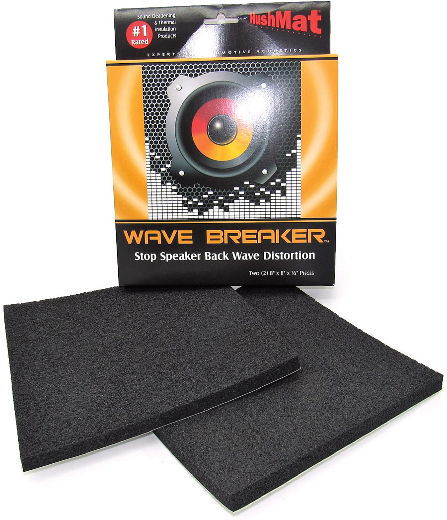 Wave Breaker is made of variable cellular rubber; it is installed on surfaces behind speakers. The foam reduces distortion by breaking up back waves from the rear of the speaker. The result is a cleaner, crisper sound.