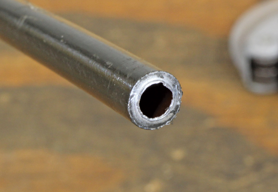 Cutting tubing always leaves a sharp edge on the inside diameter of the tubing. 