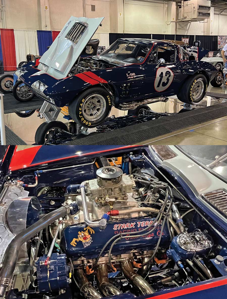 Car with its engine exposed