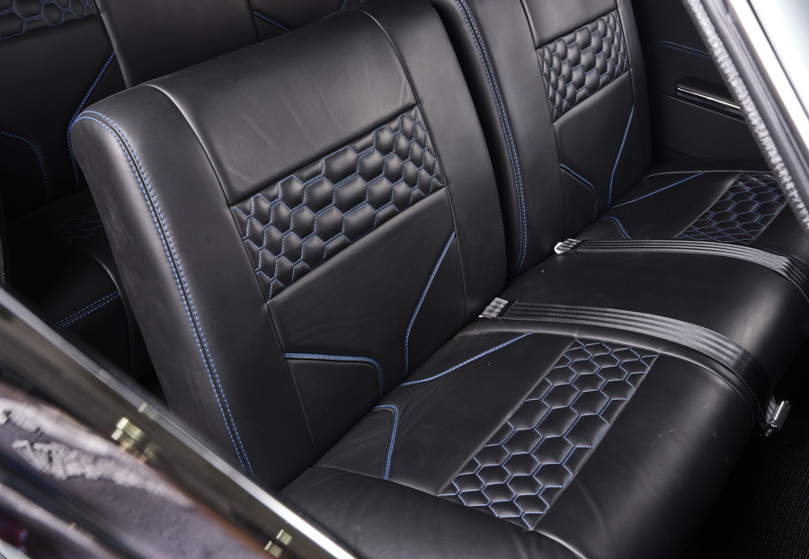 black leather seats