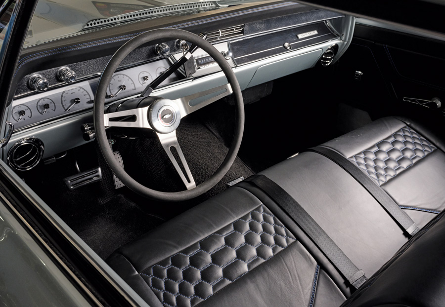 black leather car interior