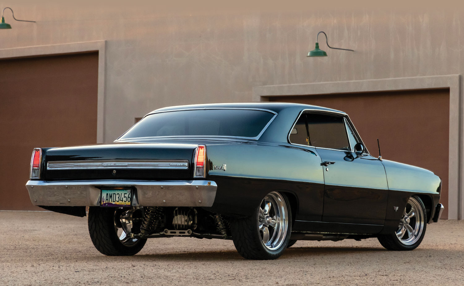 Rear side view of the 1966 Nova