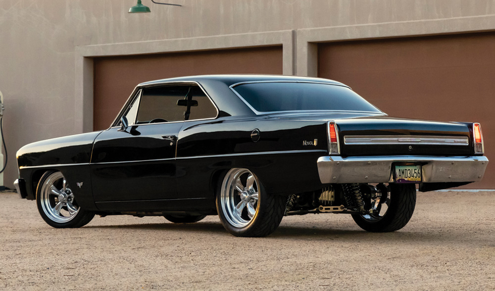 Rear side view of the 1966 Nova