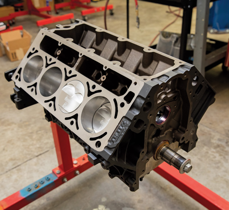 The hard part is done, but it’s arguably not a short-block until the cam, lifters, and front cover are installed