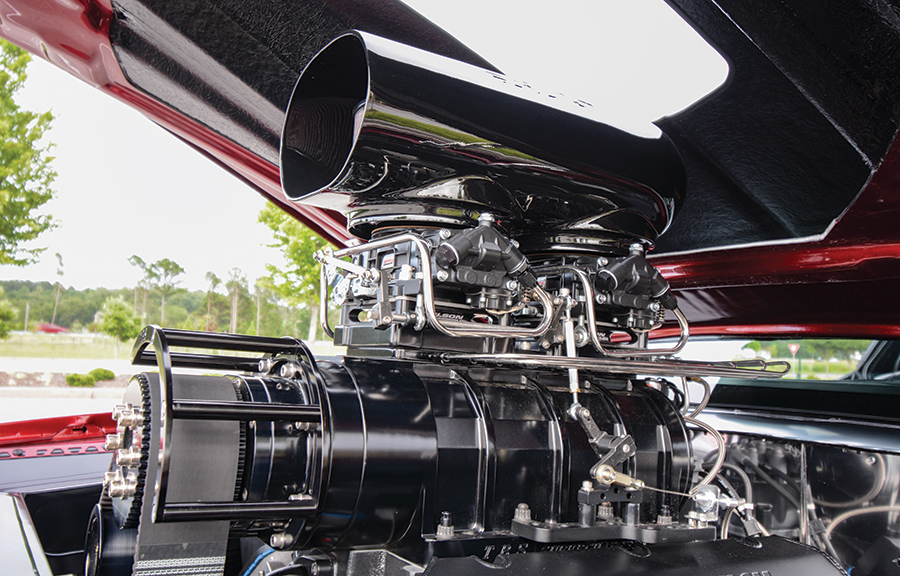 red '71 Camaro engine