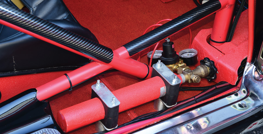 details in interior in a '57 Corvette