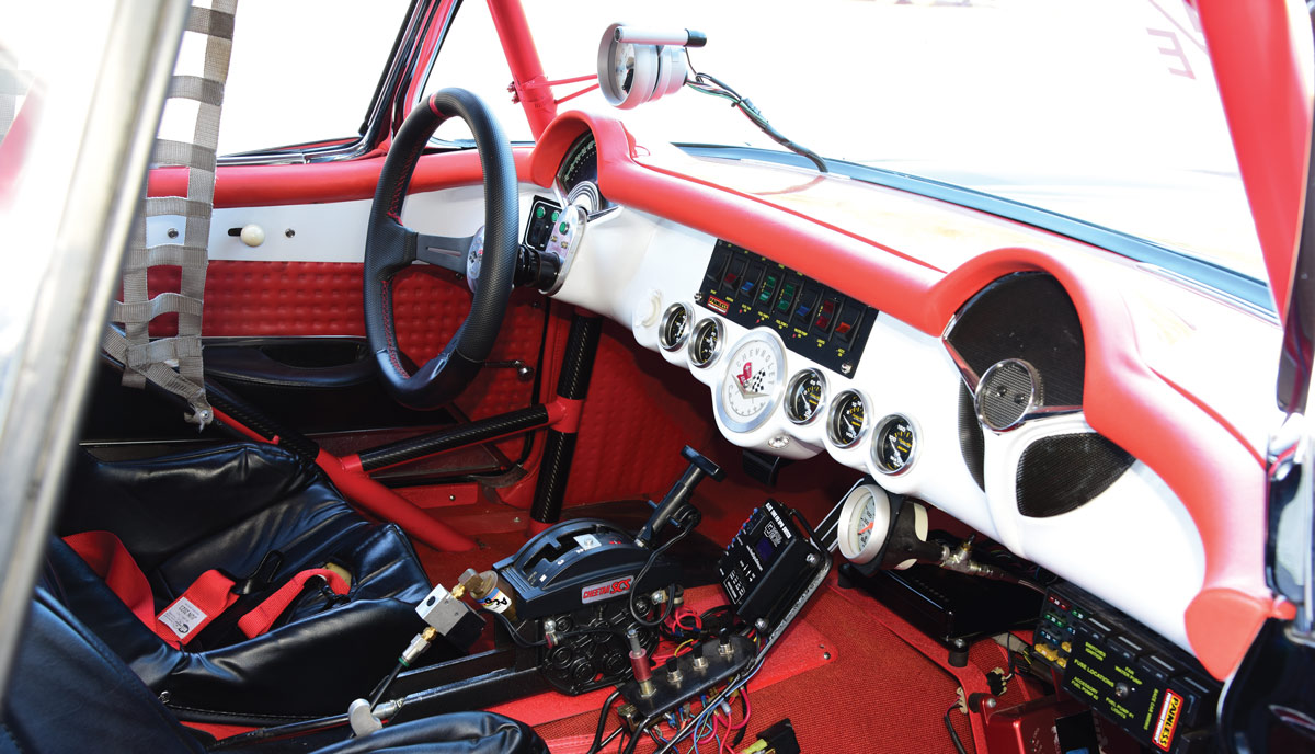 interior in a '57 Corvette