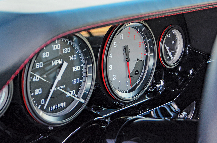 black '69 Camaro dashboard meters