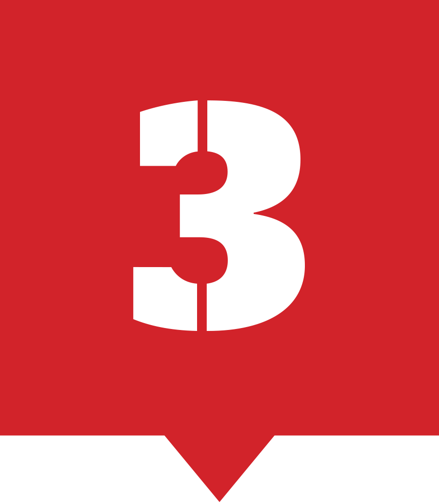 red box with arrow facing down and number 3