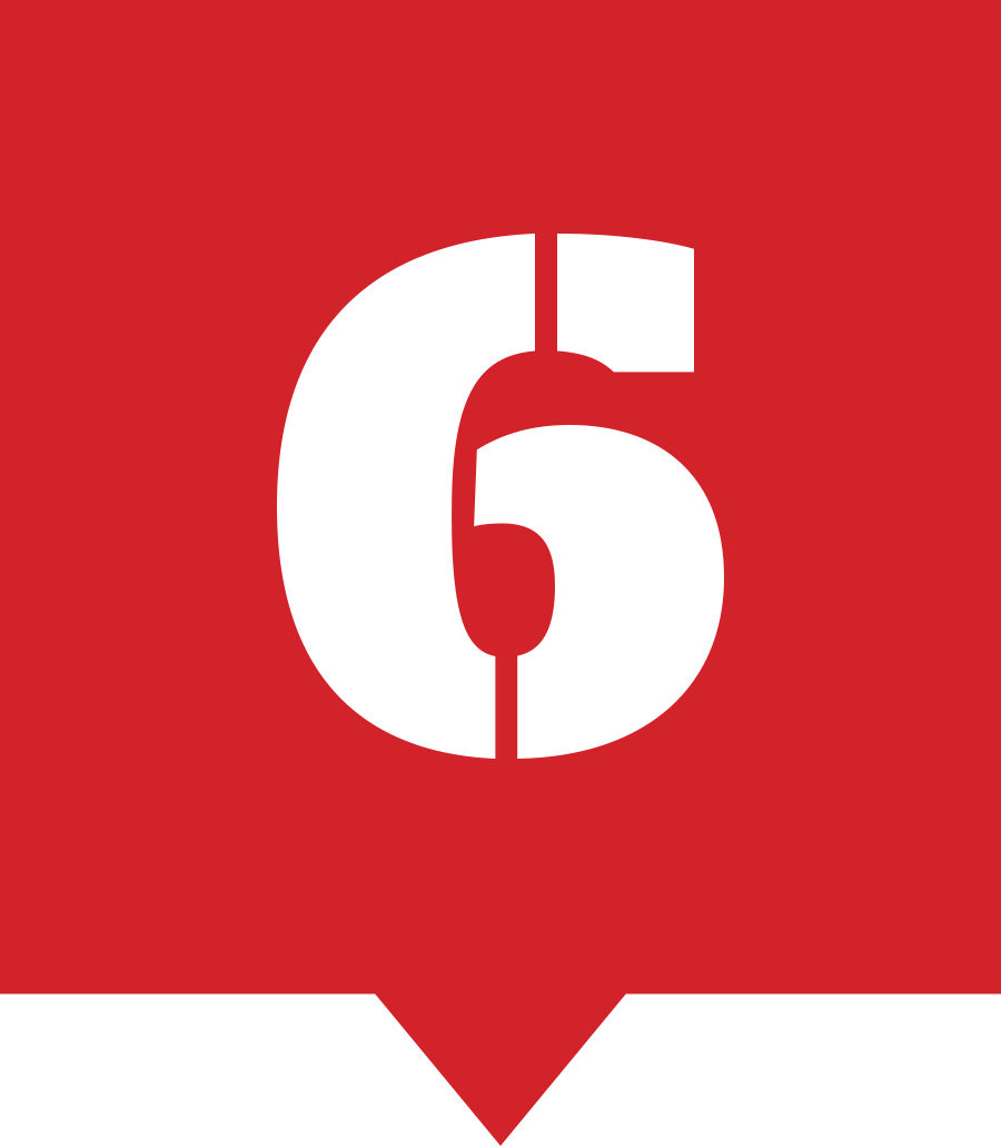 red box with arrow facing down and number 6