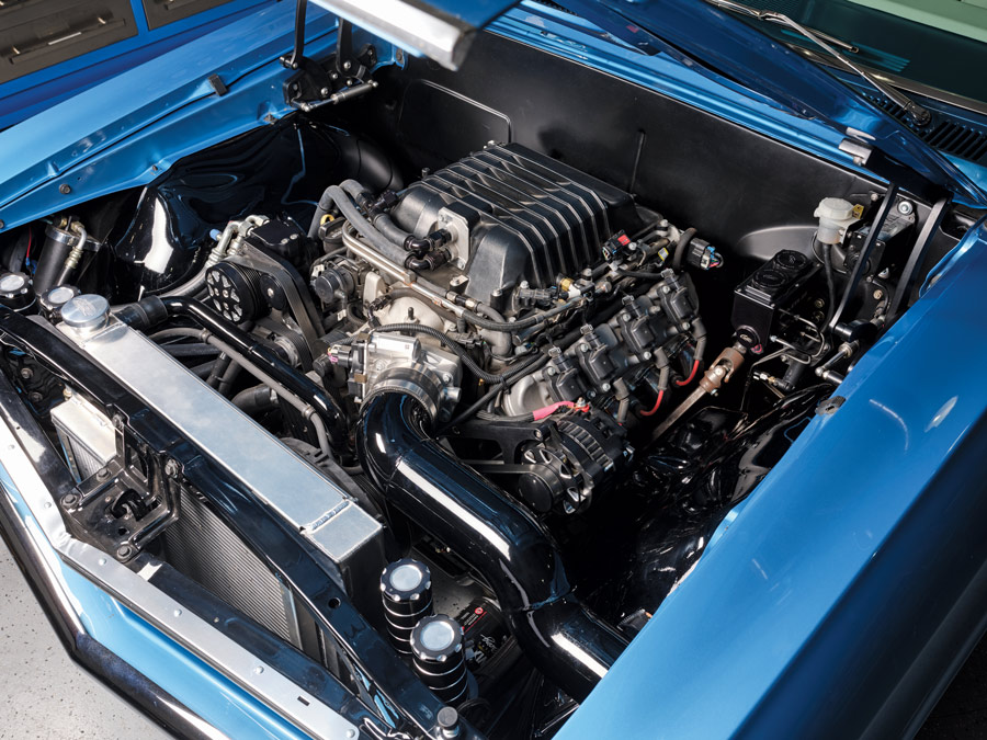 under the hood of a '67 Chevelle