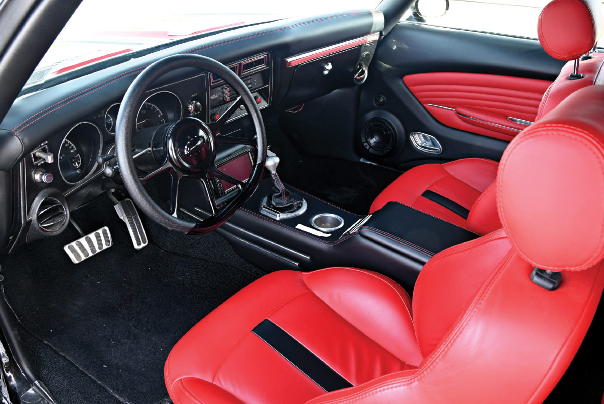1969 Chevelle's red interior