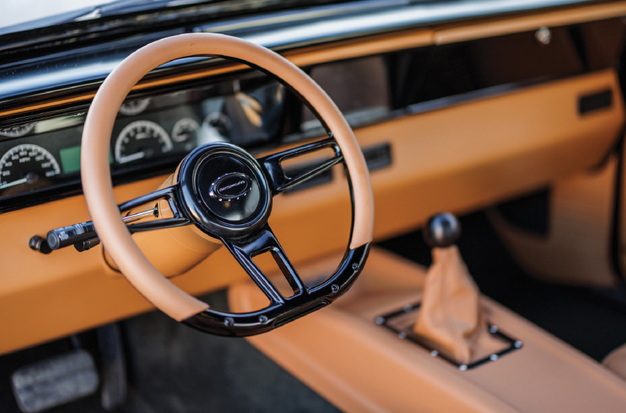 '66 Nova steering wheel closeup
