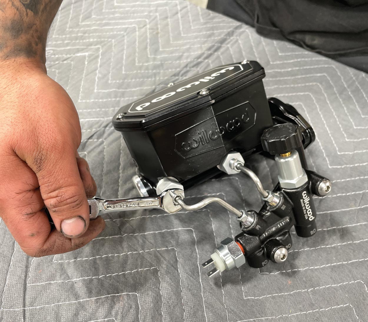 Wilwood's latest compact tandem-chamber master cylinder fully assembled